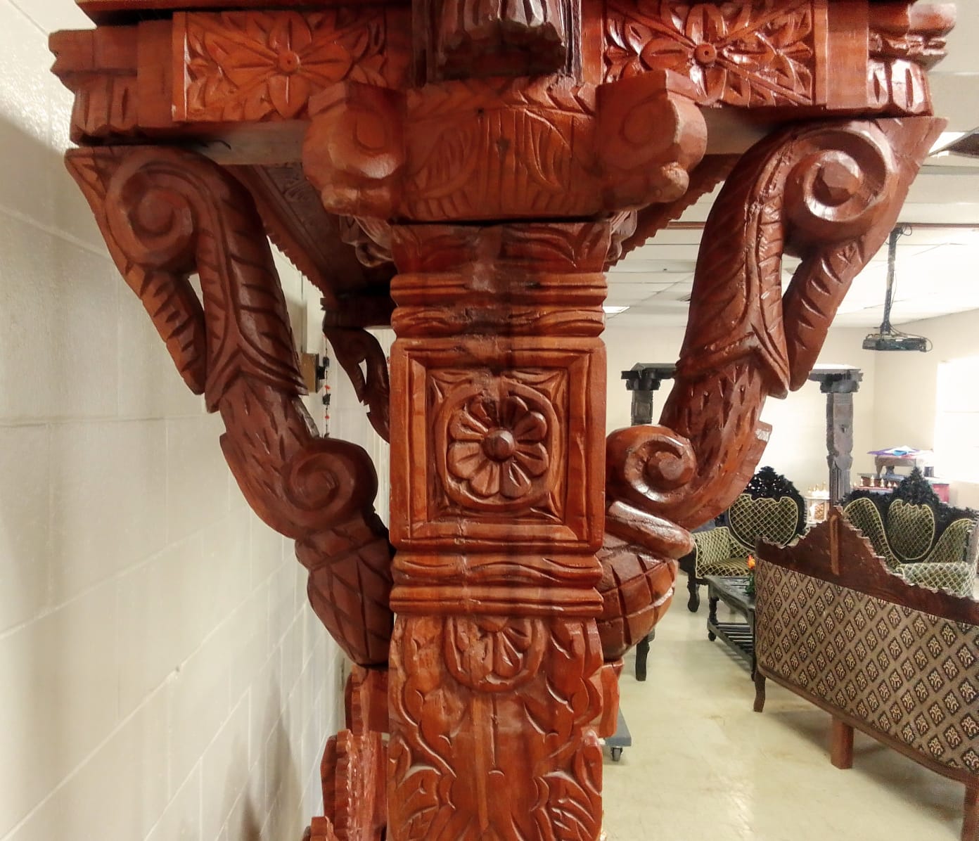 Honey finish, Triveni 🌟 Royal Indian Swing Set (Maharaja Jhoola) – Handcrafted Wood 🪑✨🛋️ Ships from USA |