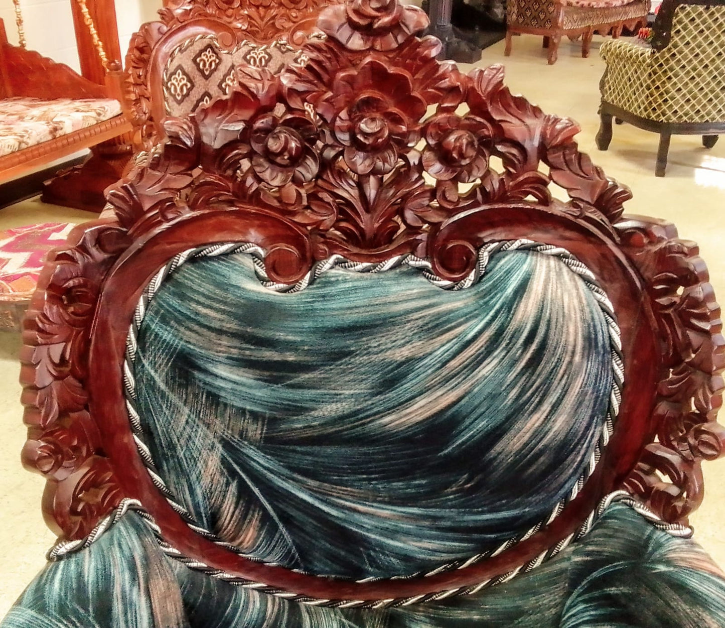 ✨ Timeless Design. 🪑 Mahogany finish Luxury Handcrafted Sofa Set + Coffee Table | Made in Rajasthan, India 🇮🇳 Royal Craftsmanship.  🛋️ Ships from USA