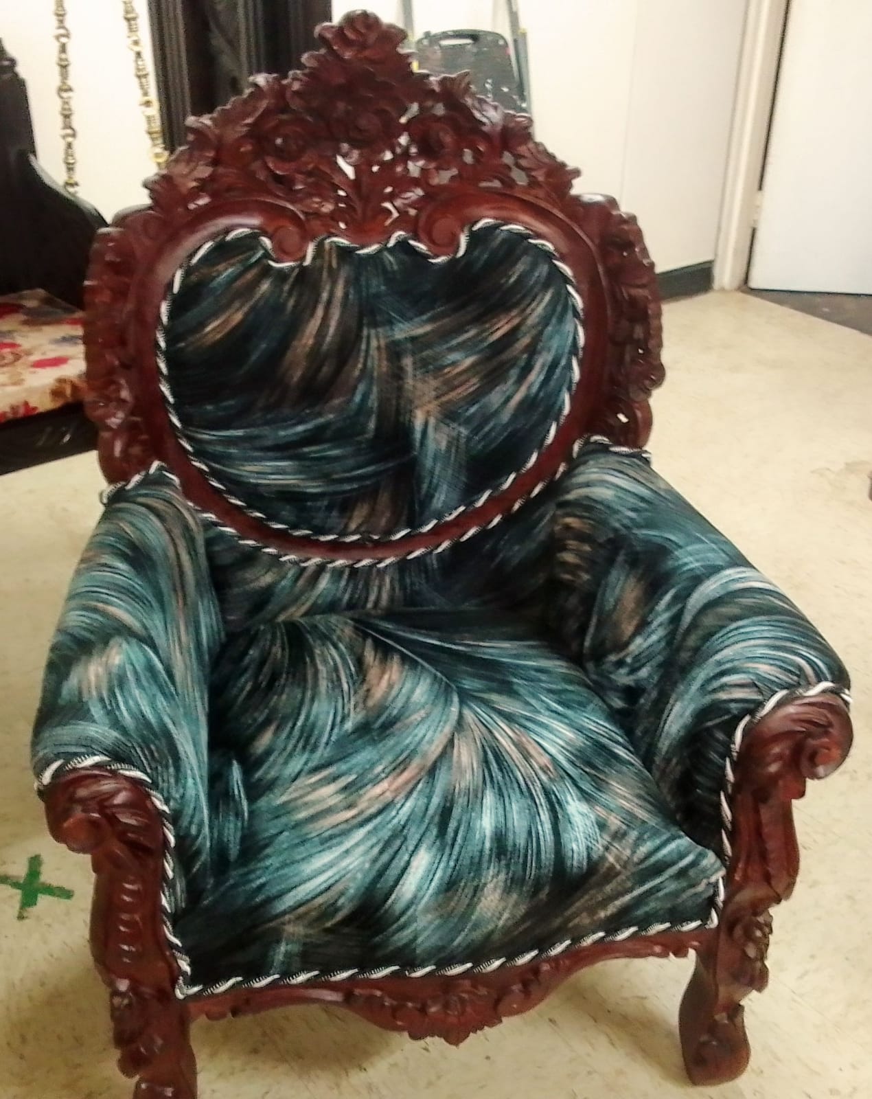 ✨ Timeless Design. 🪑 Mahogany finish Luxury Handcrafted Sofa Set + Coffee Table | Made in Rajasthan, India 🇮🇳 Royal Craftsmanship.  🛋️ Ships from USA