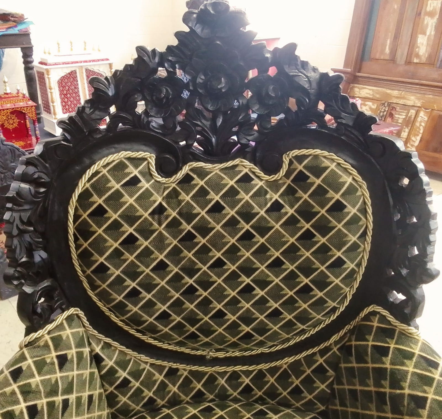 ✨ Timeless Design. 🪑 Dark Walnut Luxury Handcrafted Sofa Set + Coffee Table | Made in Rajasthan, India 🇮🇳 Royal Craftsmanship.  🛋️ Ships from USA