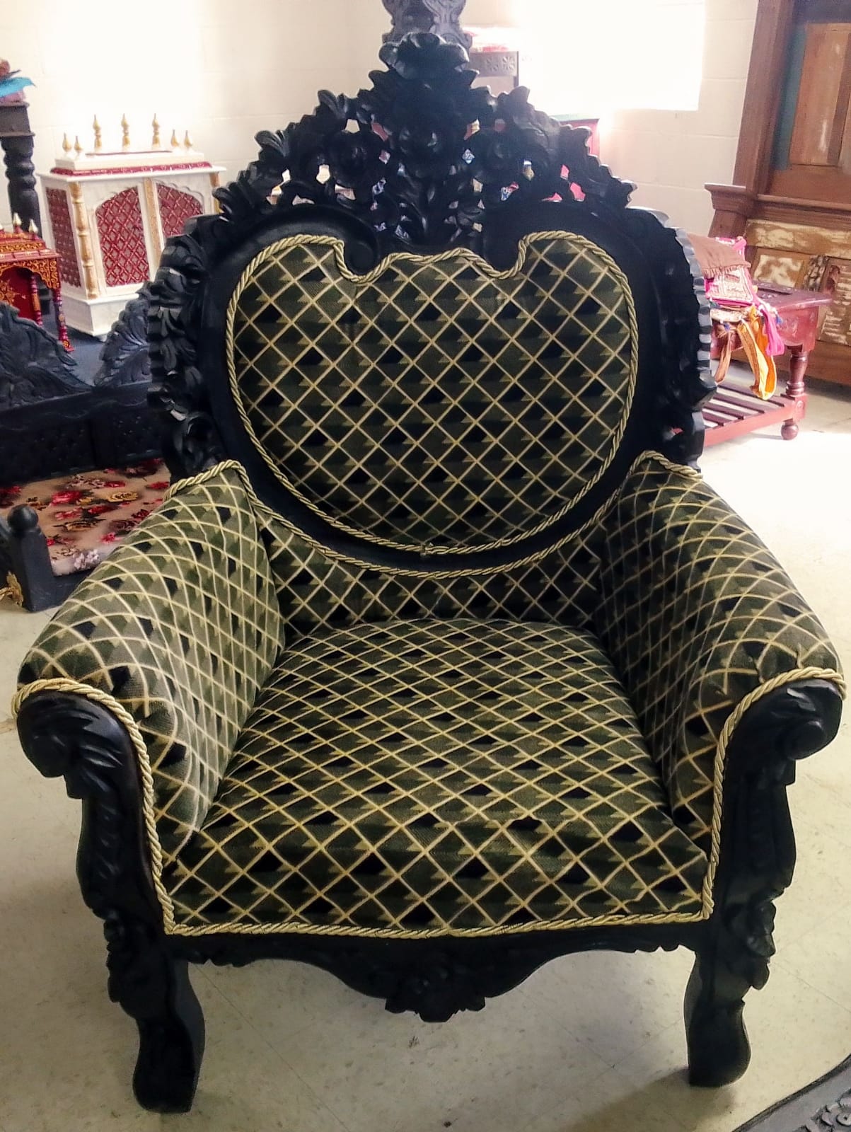 ✨ Timeless Design. 🪑 Dark Walnut Luxury Handcrafted Sofa Set + Coffee Table | Made in Rajasthan, India 🇮🇳 Royal Craftsmanship.  🛋️ Ships from USA