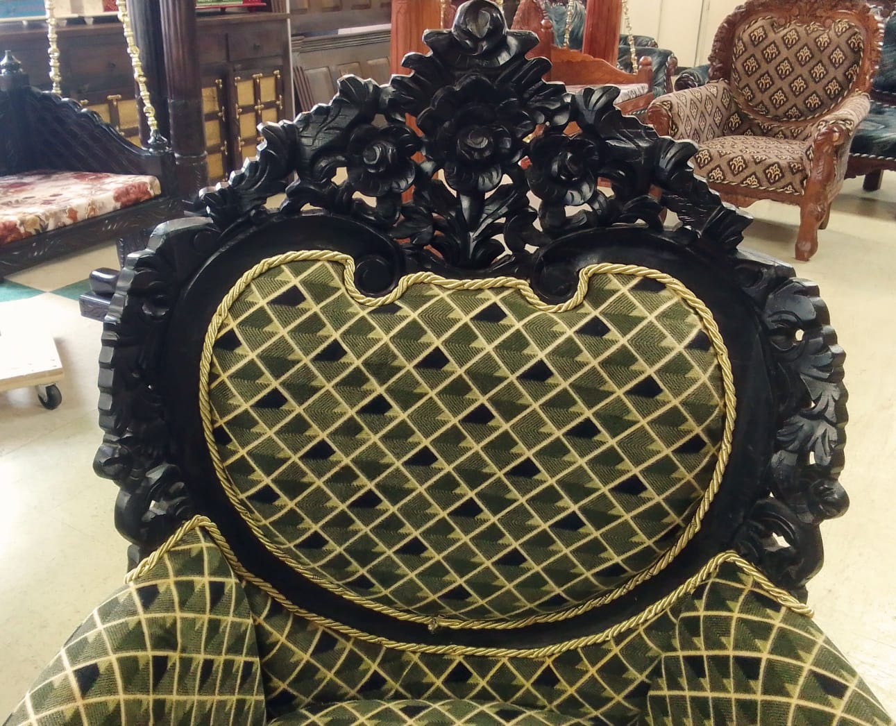 ✨ Timeless Design. 🪑 Dark Walnut Luxury Handcrafted Sofa Set + Coffee Table | Made in Rajasthan, India 🇮🇳 Royal Craftsmanship.  🛋️ Ships from USA