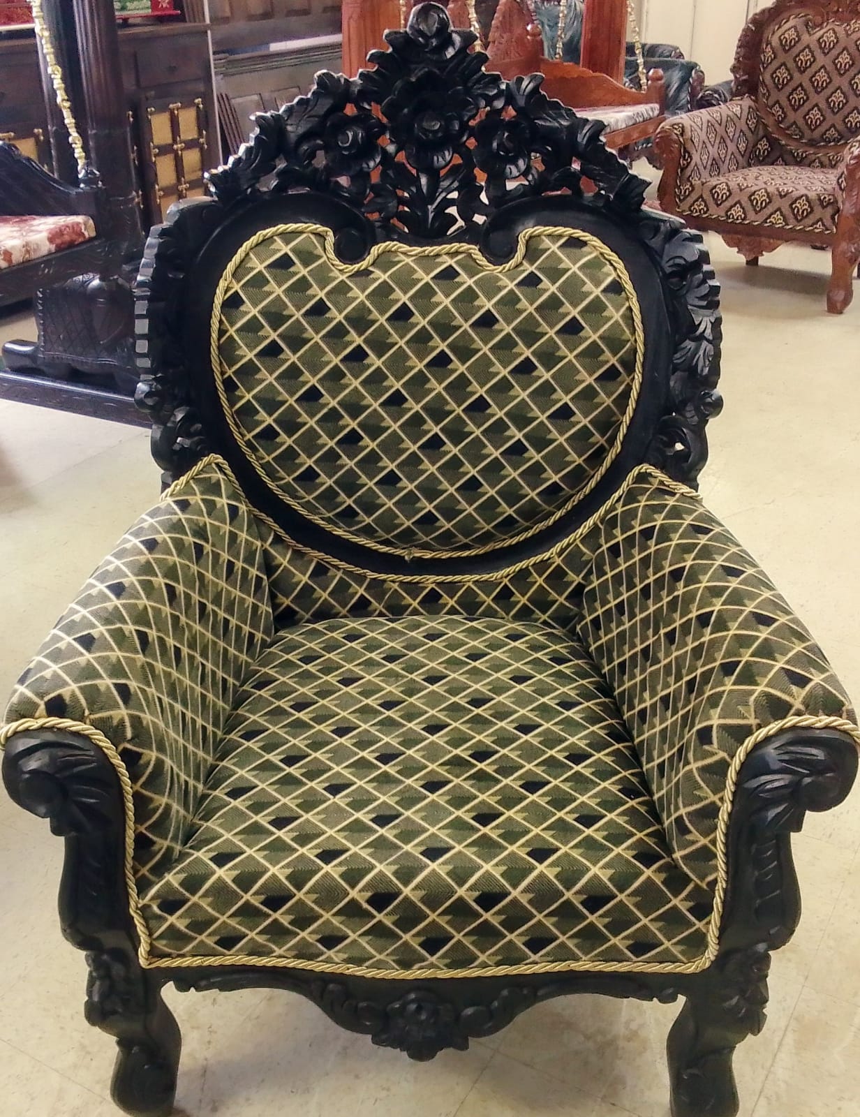 ✨ Timeless Design. 🪑 Dark Walnut Luxury Handcrafted Sofa Set + Coffee Table | Made in Rajasthan, India 🇮🇳 Royal Craftsmanship.  🛋️ Ships from USA