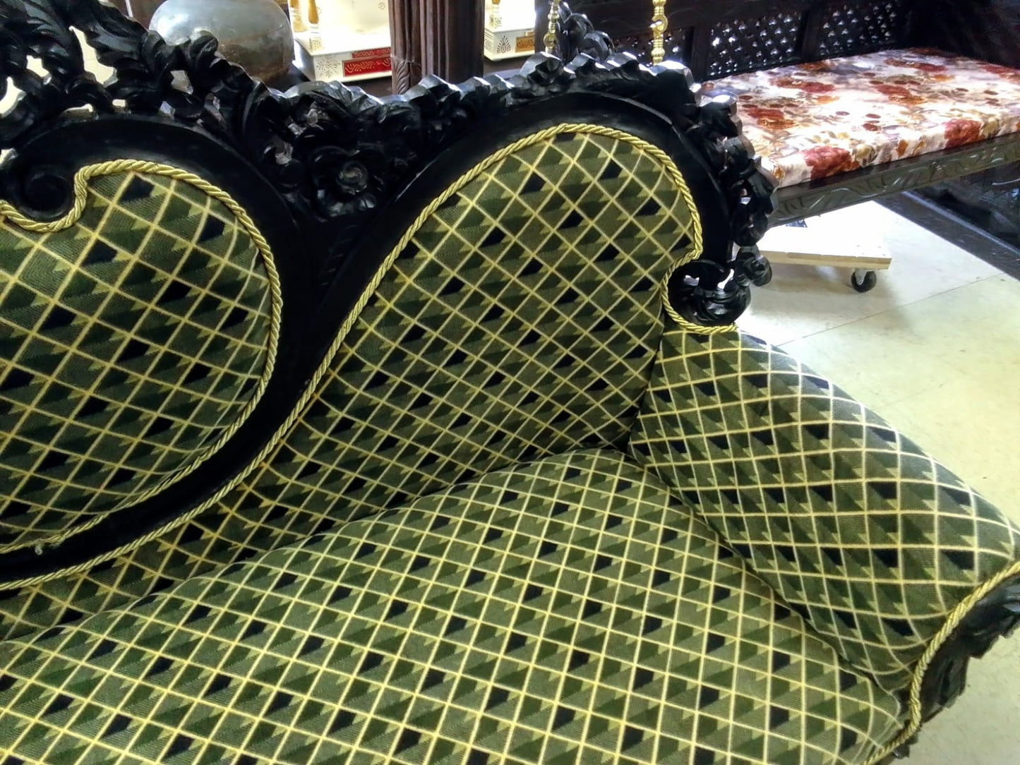 ✨ Timeless Design. 🪑 Dark Walnut Luxury Handcrafted Sofa Set + Coffee Table | Made in Rajasthan, India 🇮🇳 Royal Craftsmanship.  🛋️ Ships from USA